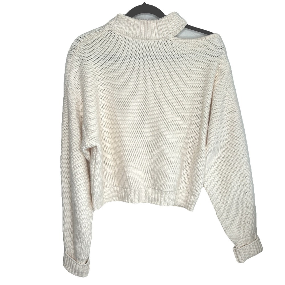 MISA Los Angeles Cutout Chunky Knit Sweater XS Mod Wool Blend Minimalist Luxury
